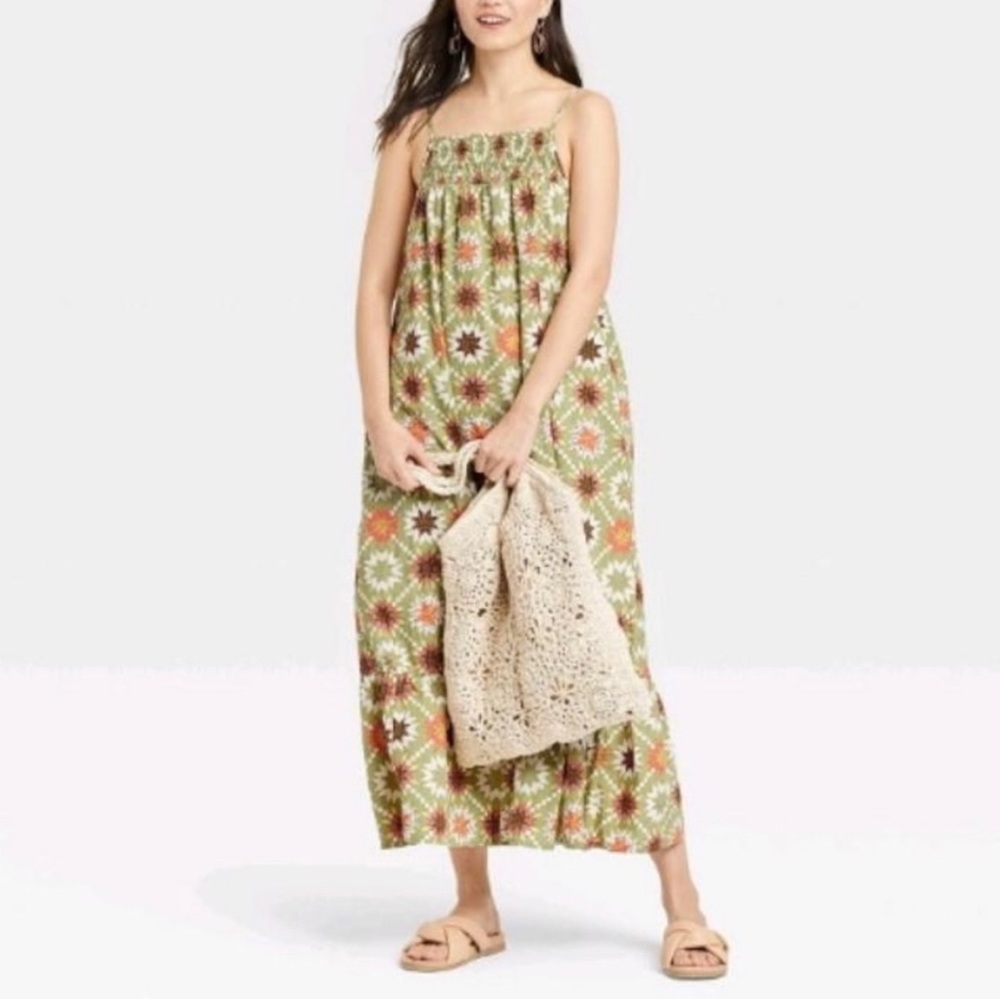 Universal Thread™ Sleeveless Tiered Dress,Green